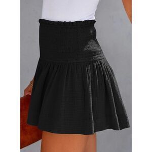 KISSMODA Loose High Waisted Elastic Flowy Ruffle Casual Cute Beach Short Sz M